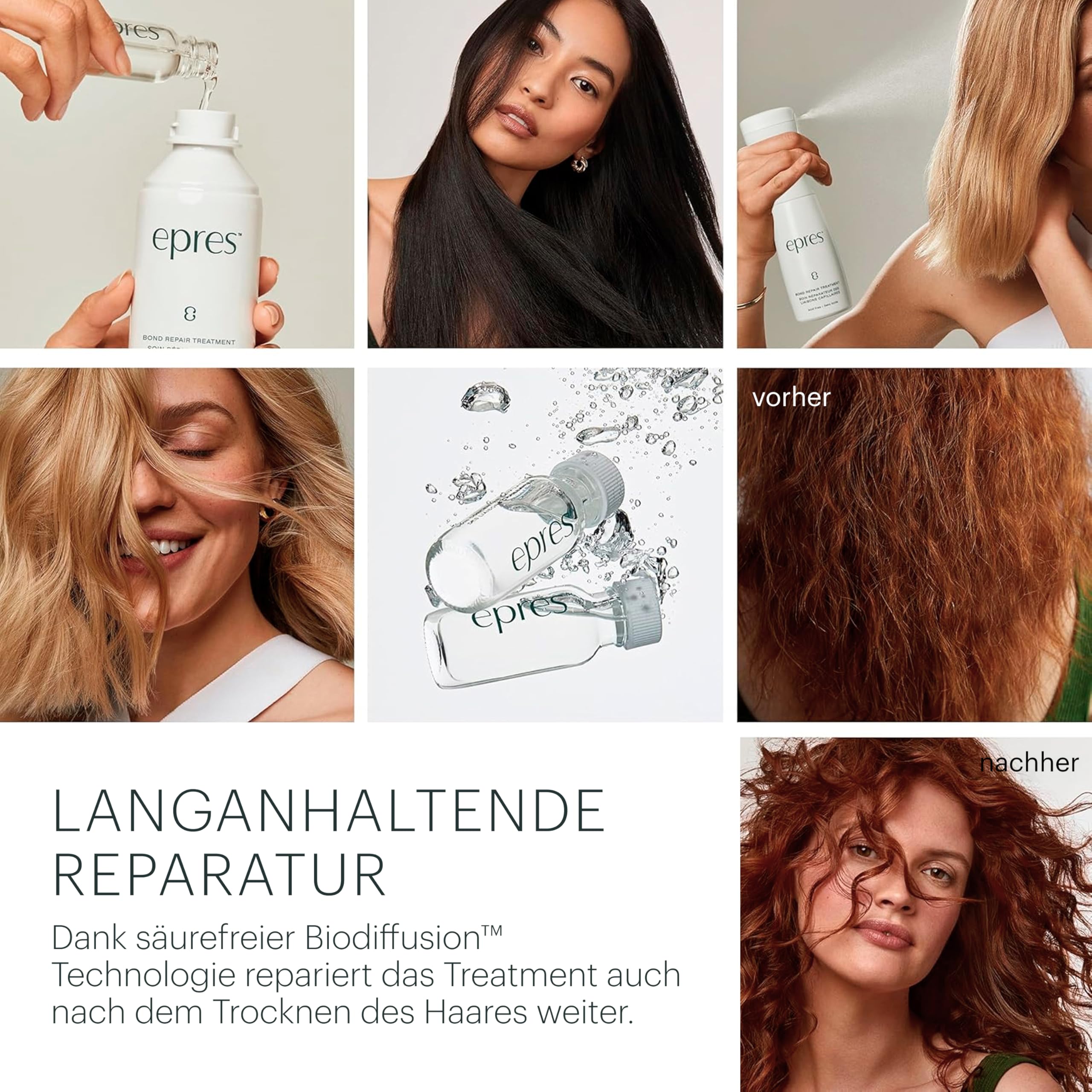 Epres Bond Repair Starter Kit ingredients are vegan and biodegradable for a cleaner routine.