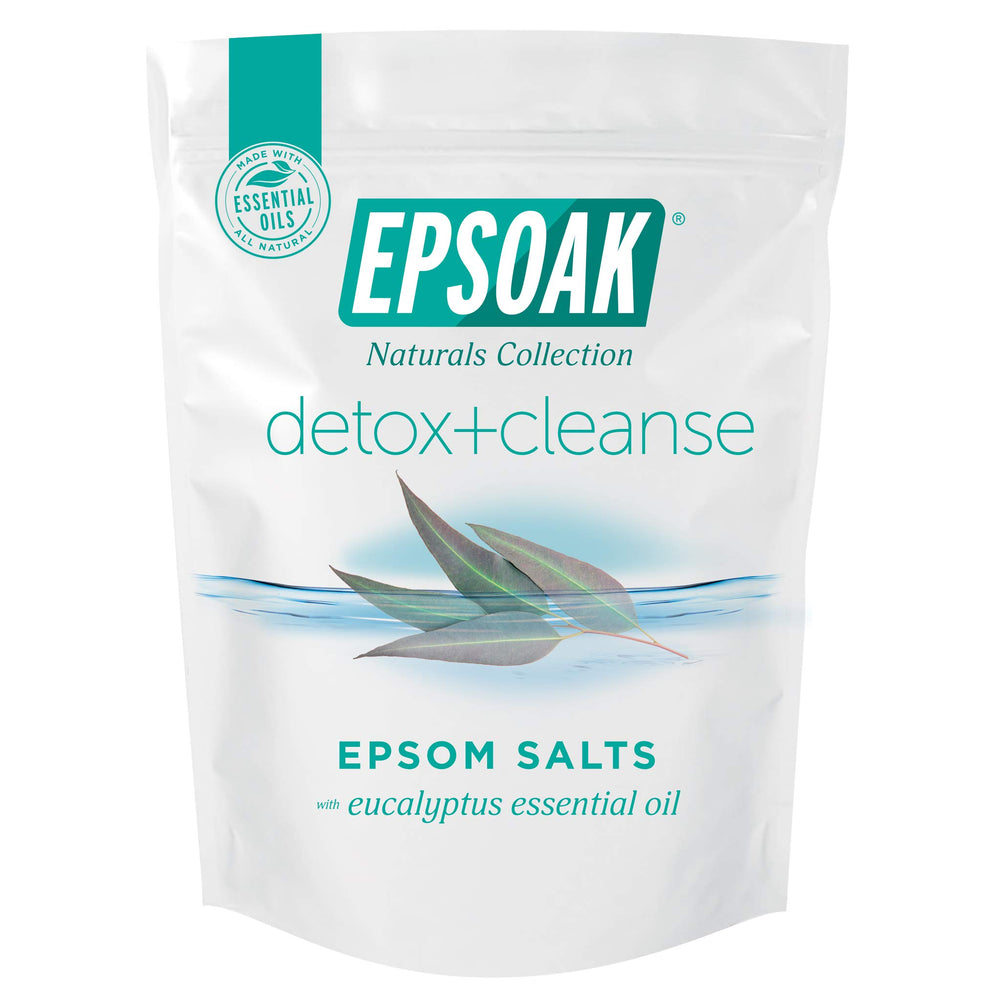 Epsoak sal epsom 2lb en bolsa, listo para detox y spa en casa.