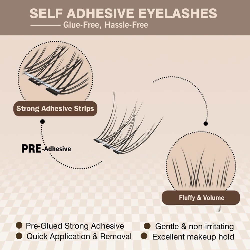 EPUDY FIHSALA no-stem lash clusters worn on eye for natural blend.