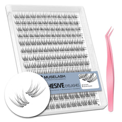 EPUDY FIHSALA self-adhesive lash clusters no stem close-up for natural wispy effect.