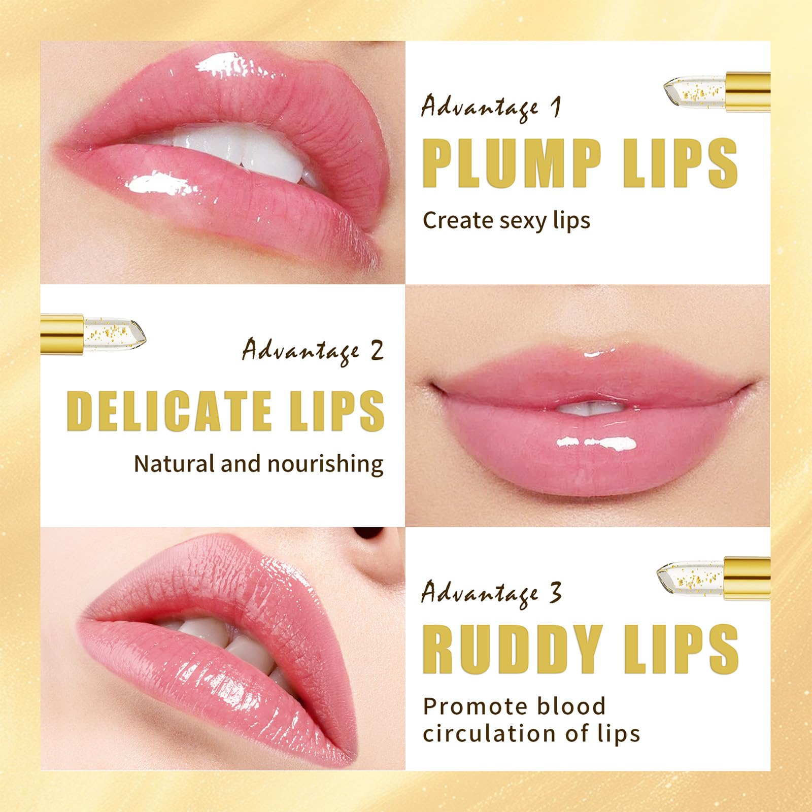 Eqimznv labial cambio-color dos-piezas: color duradero sin transferencia.