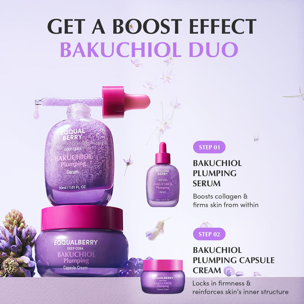 EQQUALBERRY Bakuchiol serum daily use visual highlights gentle care option.