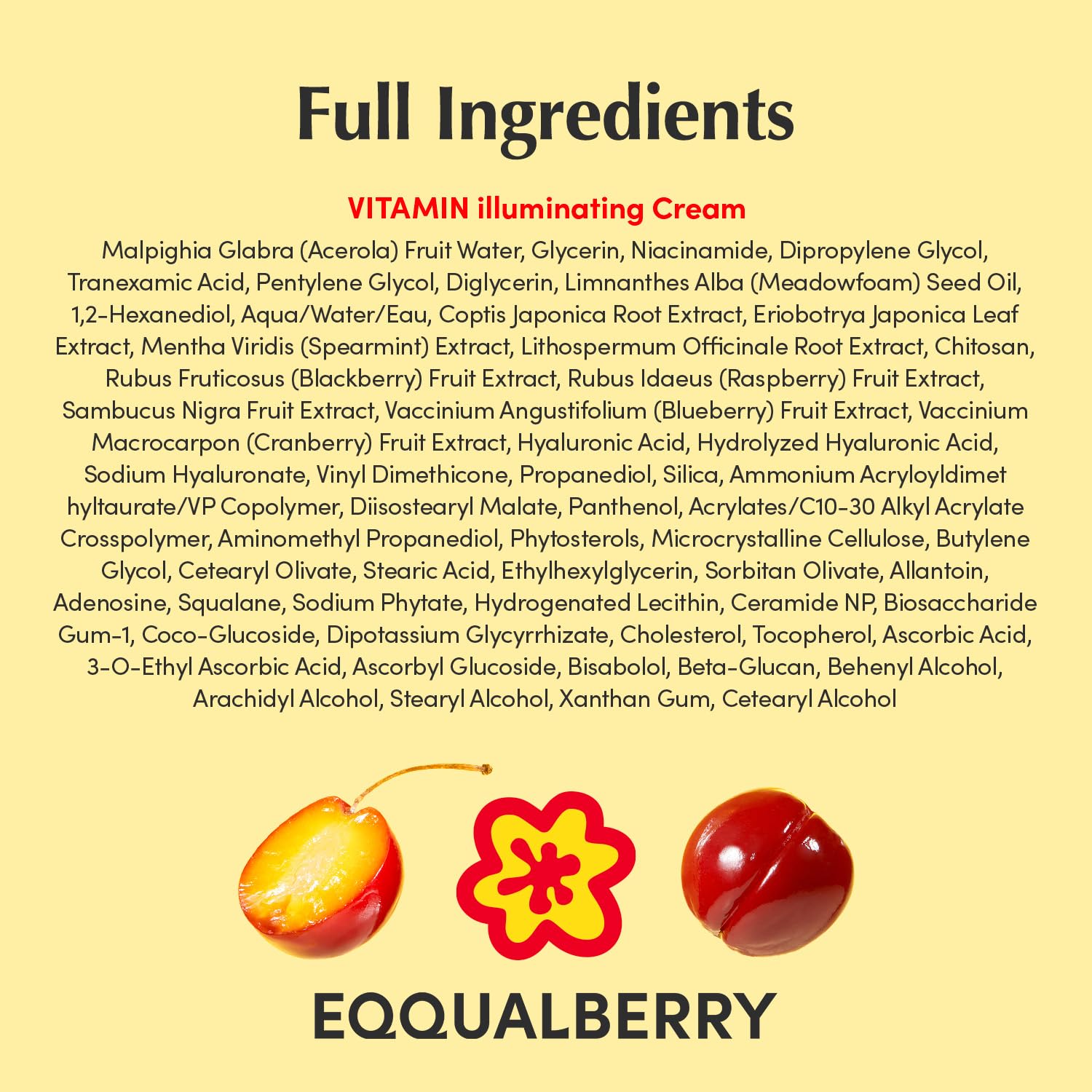 EQQUALBERRY fórmula con 5% niacinamida y 3% TXA para tono uniforme