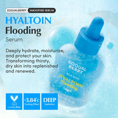 EQQUALBERRY Hyaltoin Serum con agua glaciar ofrece enfriamiento inmediato y hidratación duradera.