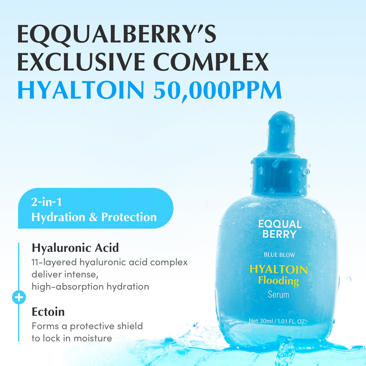 EQQUALBERRY Hyaltoin Serum ideal para maquillaje diario y brillo suave.