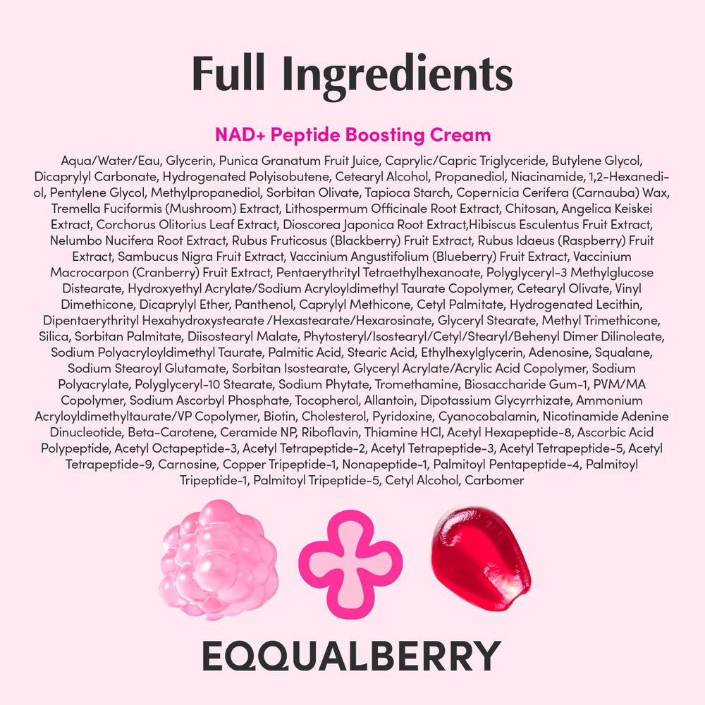 EQQUALBERRY NAD+ Peptide Boosting Cream spa-like environment implies self-care.