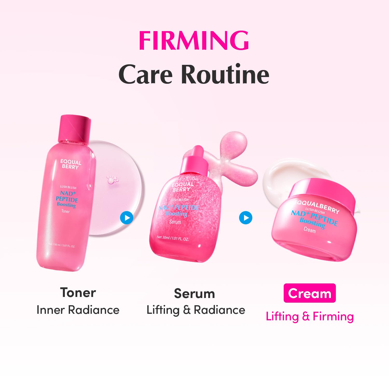 EQQUALBERRY NAD+ Peptide Boosting Cream daily-use routine idea in bright setting.