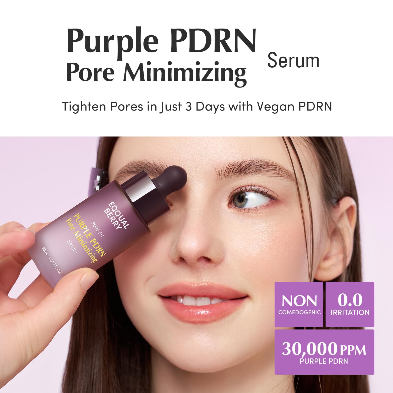 EQQUALBERRY Serum PDRN: etiqueta clara que resalta ingredientes clave.