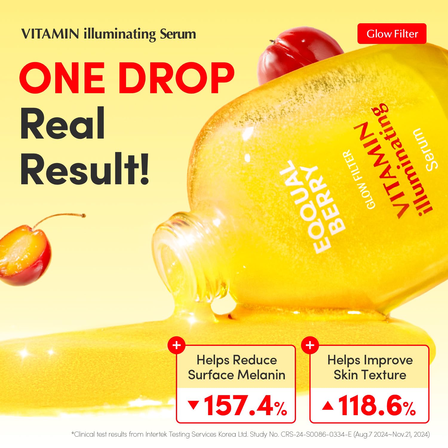 EQQUALBERRY suero con niacinamida 4% y arbutina para tono más uniforme.