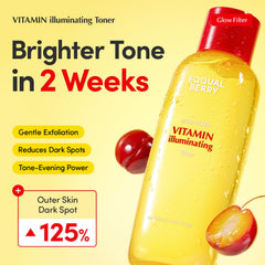 EQQUALBERRY Toner application showing glow-ready skin preparation.