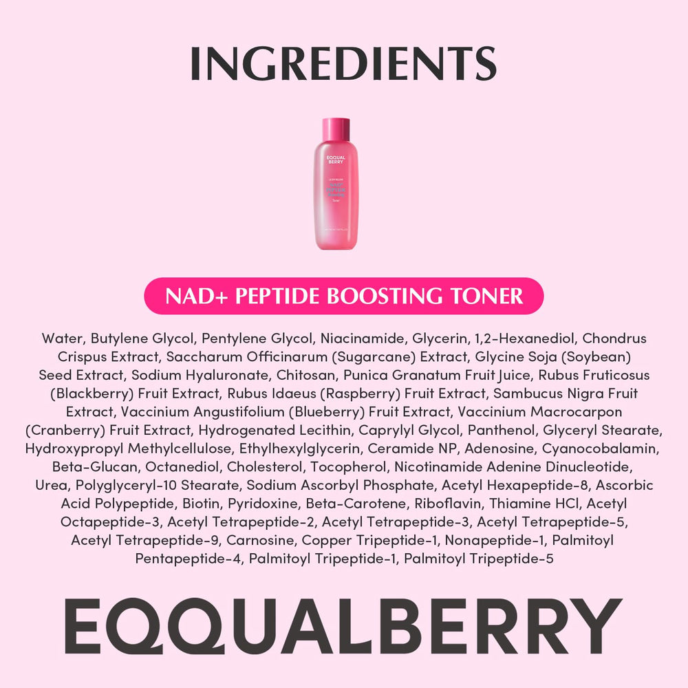 Rostro radiante y firme tras la aplicación del tonico Nad+ EQQUALBERRY.