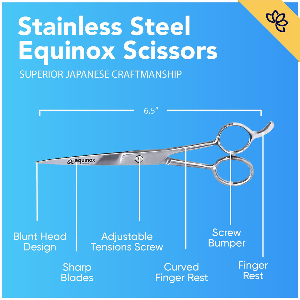 Equinox professional barber scissors in silver finish deliver crisp hairline definition