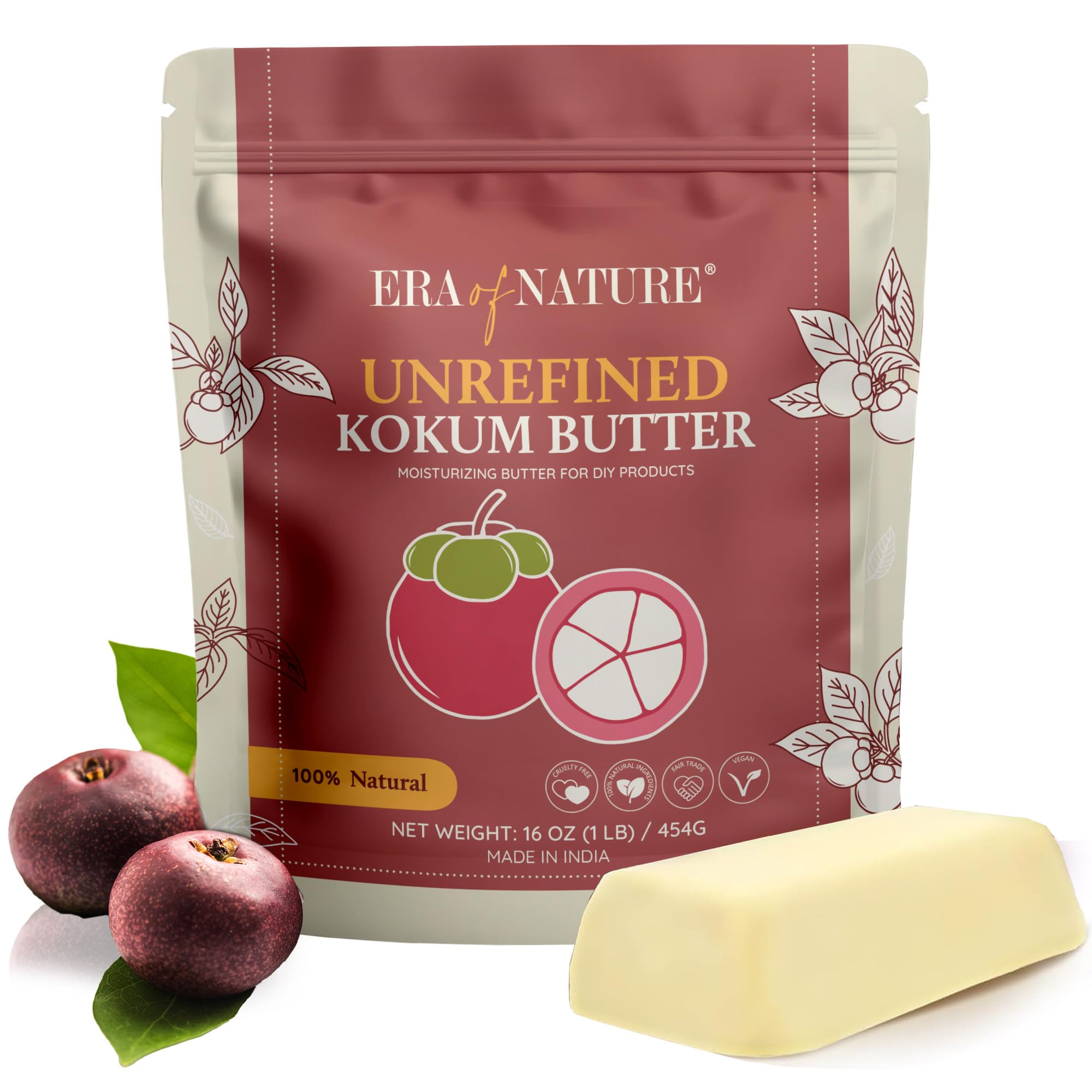 Era of Nature Kokum Butter Raw block ready for DIY blending