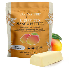 Era of Nature Mango Butter Block front view, base for moisturizing skincare.