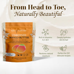 Era of Nature Mango Butter Block close-up slice, preserves nutrients for DIY body butters.