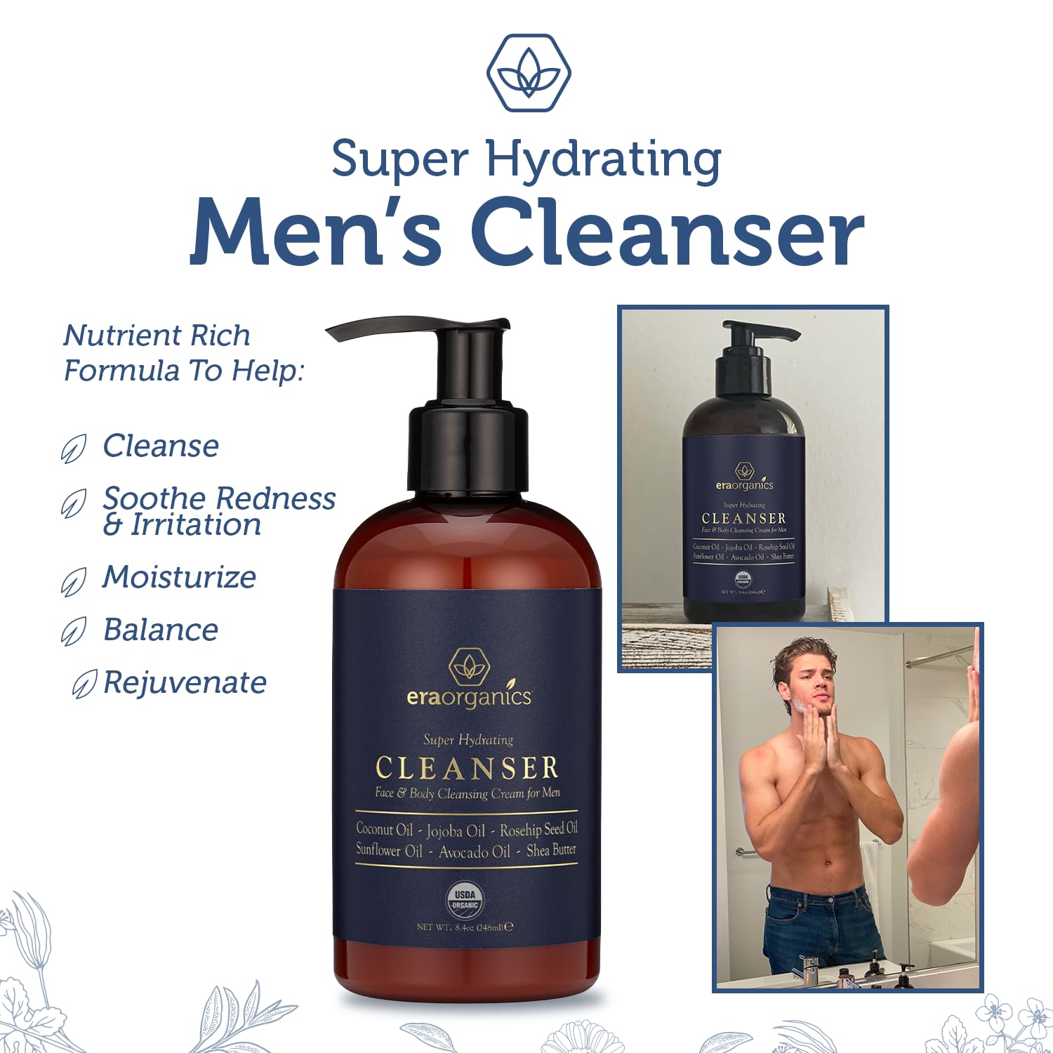 Producto estadounidense sin crueldad, Era Organics garantiza cuidado responsable.