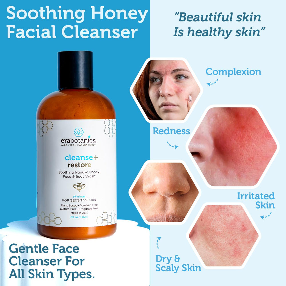 Era Organics Manuka Honey Face Wash foamy-lather – gentle cleansing with hyaluronic acid and aloe
