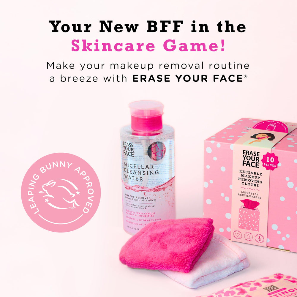Doble cara ERASE YOUR FACE para exfoliar y desmaquillar en dos pasos.