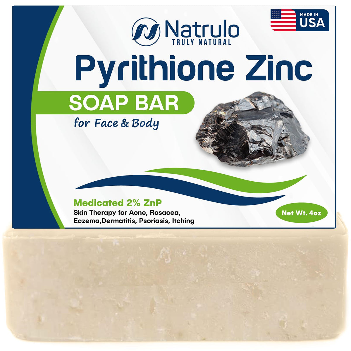 Barra Erbaid con zinc 2% para la cara, limpieza suave y calmante.