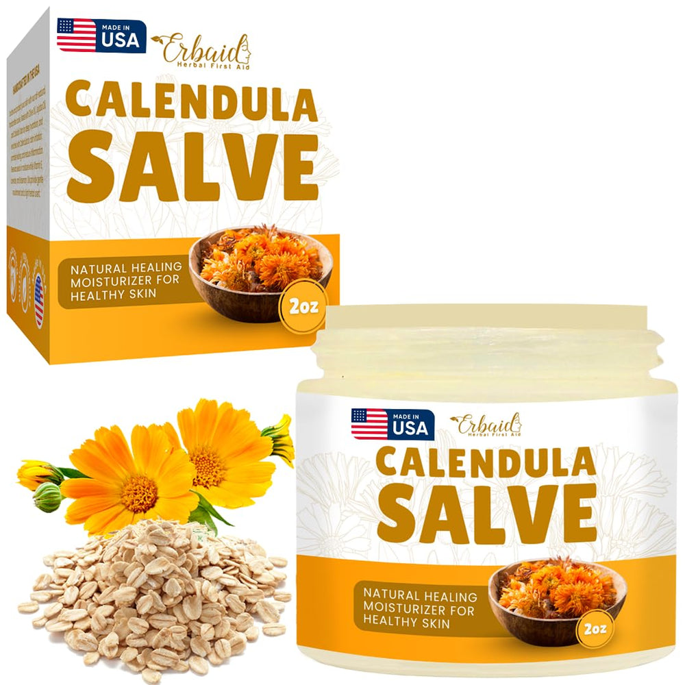 Erbaid Calendula Ointment bottle for gentle daily skin comfort and soothing care.