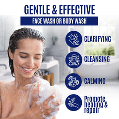 Erbaid face and body cleansing bar leaves skin soft and moisturized.