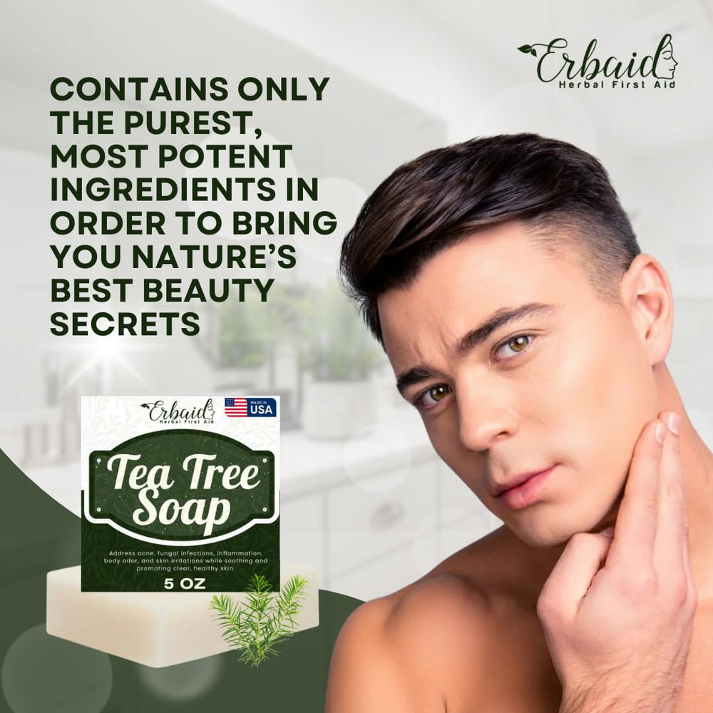 Erbaid Jabón Árbol de Té, limpieza profunda sin irritación.