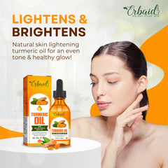Erbaid Turmeric Oil pump dispense enables easy targeted application.