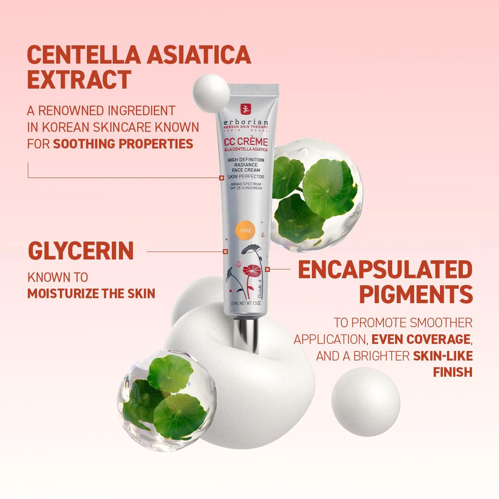 Erborian CC Cream SPF 25 tube provides daily sun protection with a natural glow.