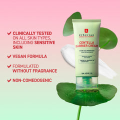 Erborian Centella Barrier Cream applied to the face, silky finish.