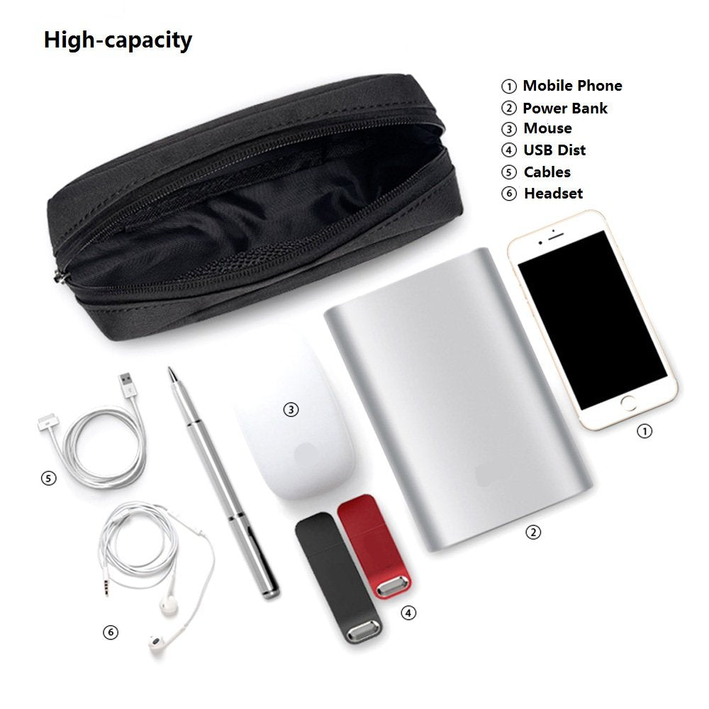 ERCRYSTO inside mesh pocket organizes cables and SD cards