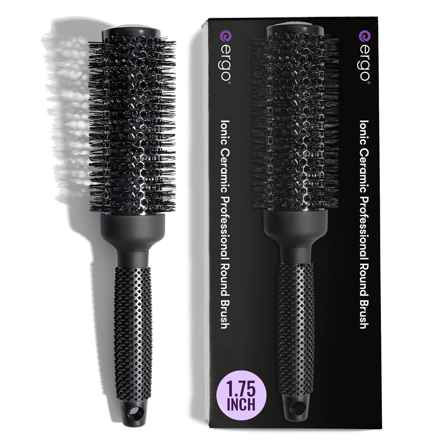 ERGO Ceramic Ionic Round Brush for blowouts with vented barrel delivering smooth, shiny results