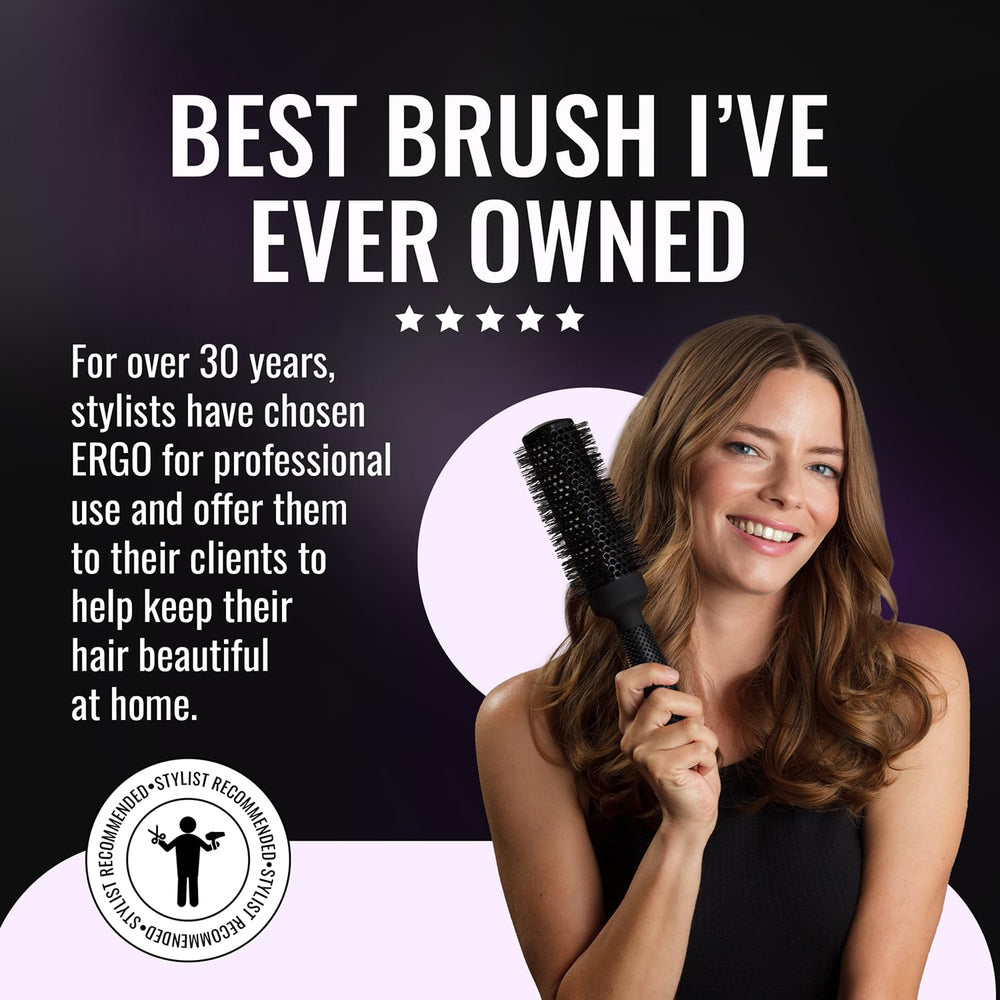 ERGO ER65 heat-resistant bristles gentle on hair