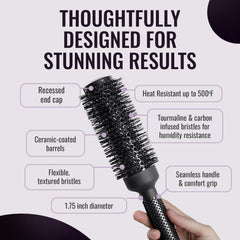 ERGO Heat-resistant nylon bristles glide gently through hair