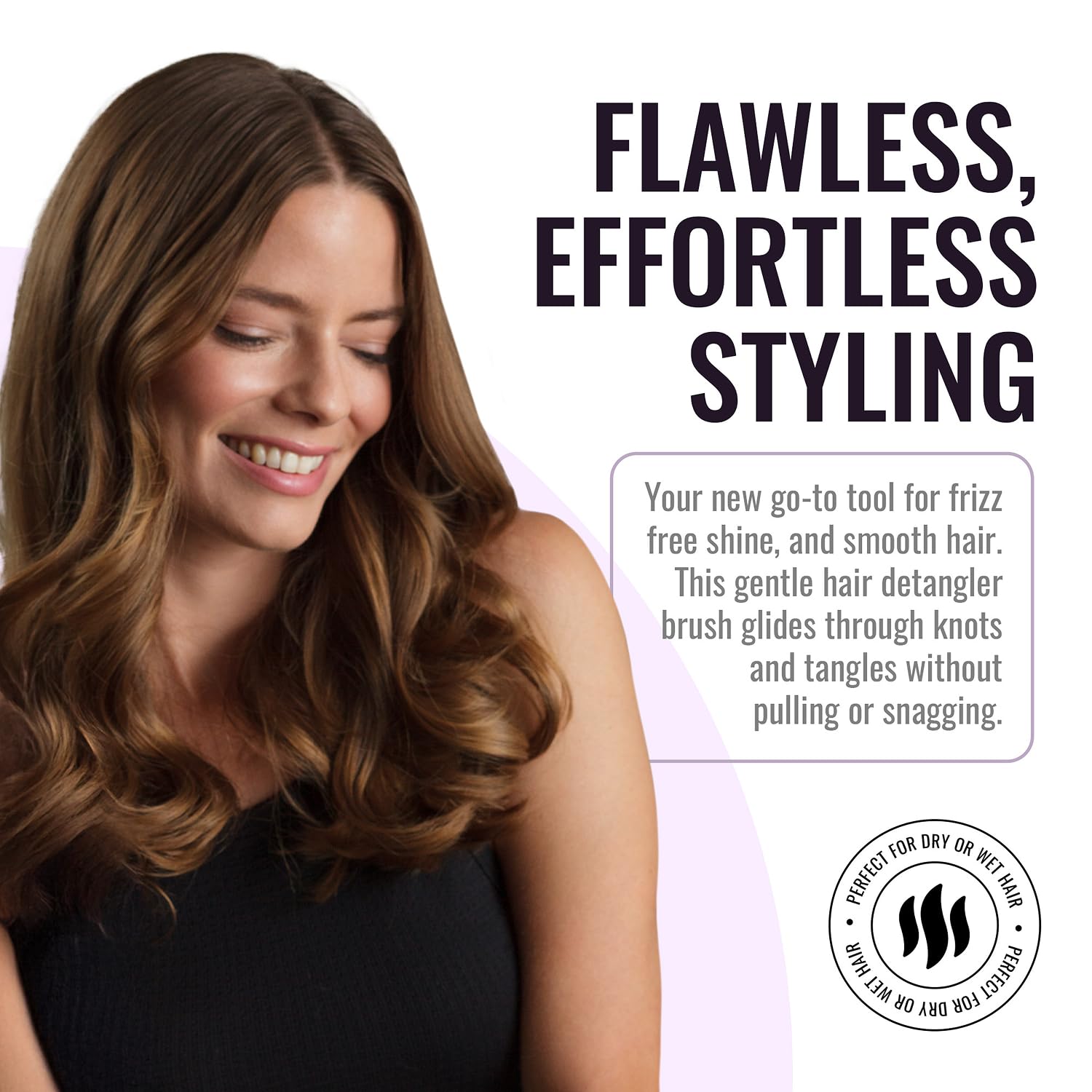 ERGO Paddle Brush in blow-dry scene for smoother styling.