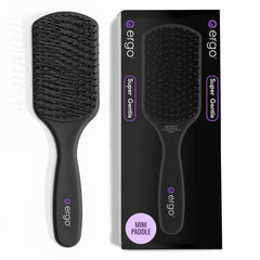 ERGO Super Gentle Mini Paddle Brush closeup for effortless detangling.