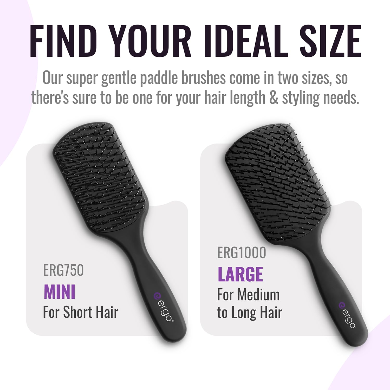 ERGO Super Gentle Mini Paddle Brush in wet-hair use for detangling.