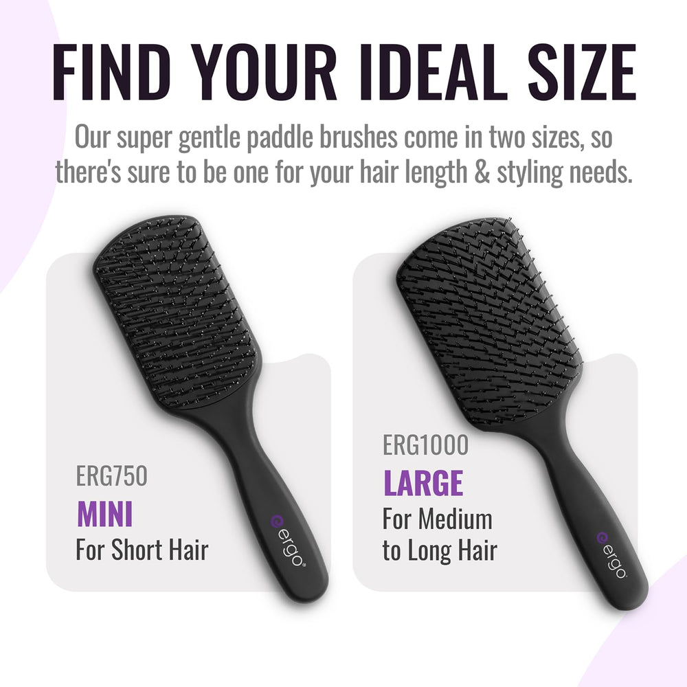 ERGO Super Gentle Mini Paddle Brush in wet-hair use for detangling.