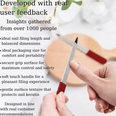 Ergonomic non-slip handle provides a comfortable, secure grip during mani-pedi sessions.