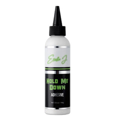 Ericka J Hold Me Down adhesive bottle closeup, strong hold for lace wigs