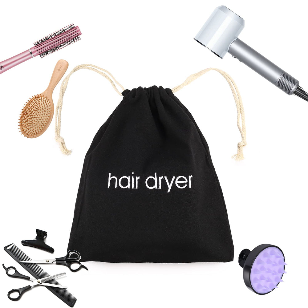 Embroidered hair dryer detail adds a luxurious touch for guests.