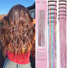 EROADE hair tinsel clip-in 22 inch kit for instant sparkle during daily styling.