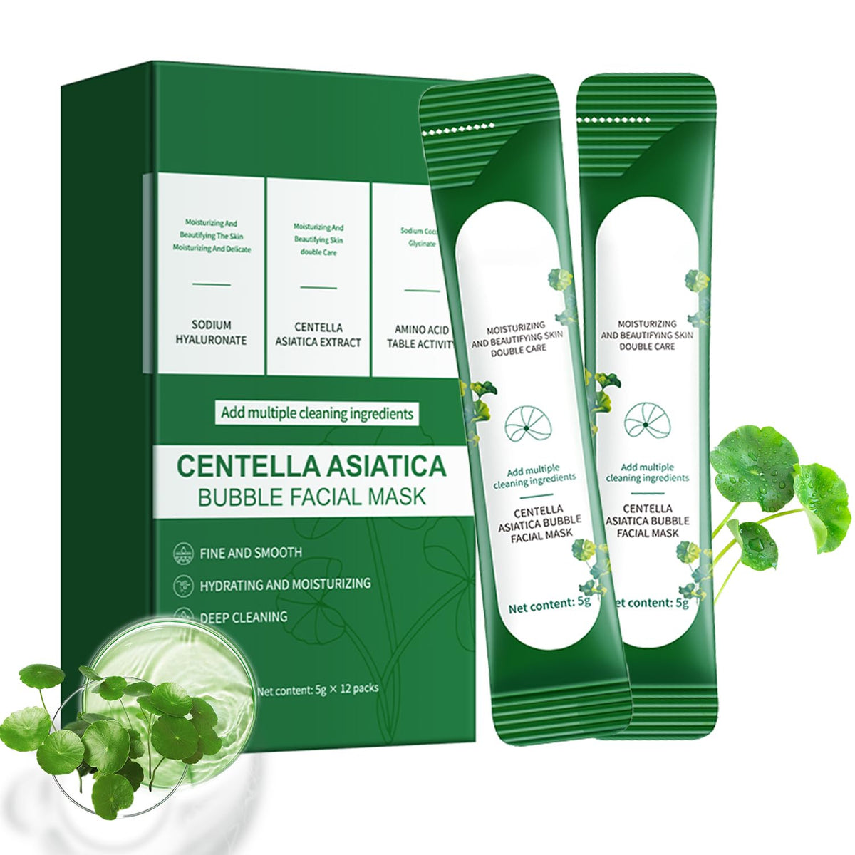 ERRECI Centella Asiática mascarilla de burbuja empaque individual para viajar
