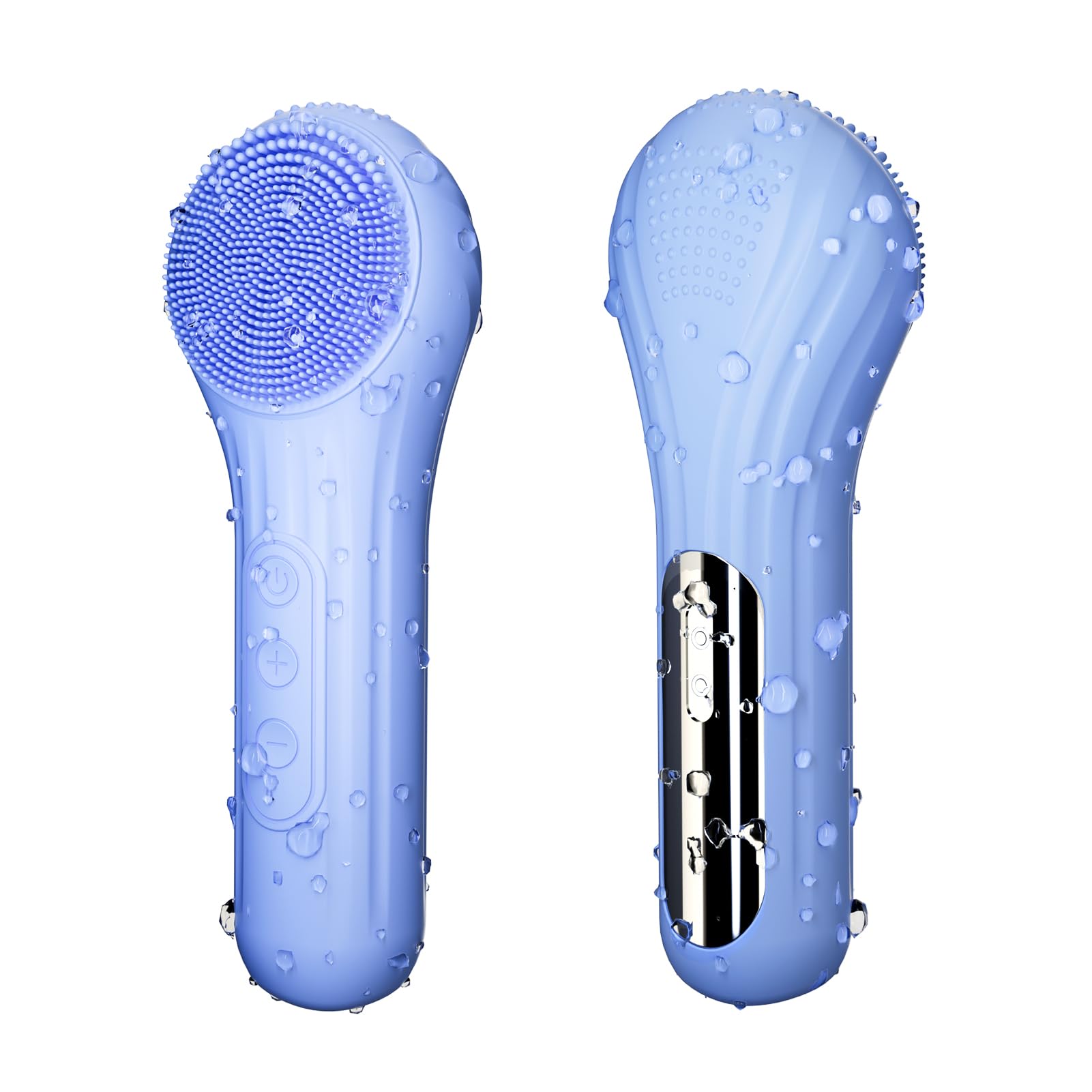 ERROWIN 5-modes silicone face scrubber blue front view for gentle cleansing
