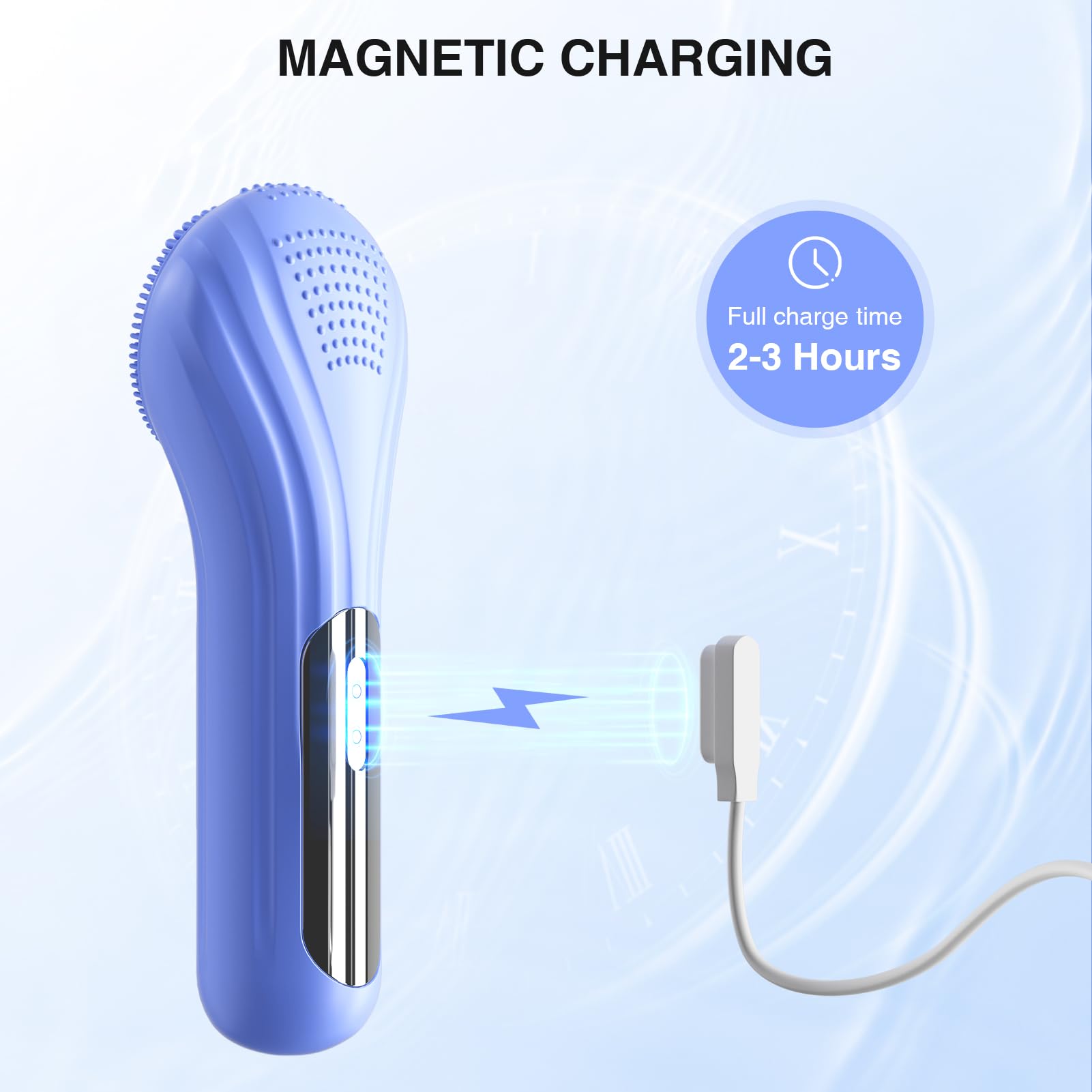ERROWIN blue scrubber supports all skin types with 5-speed settings