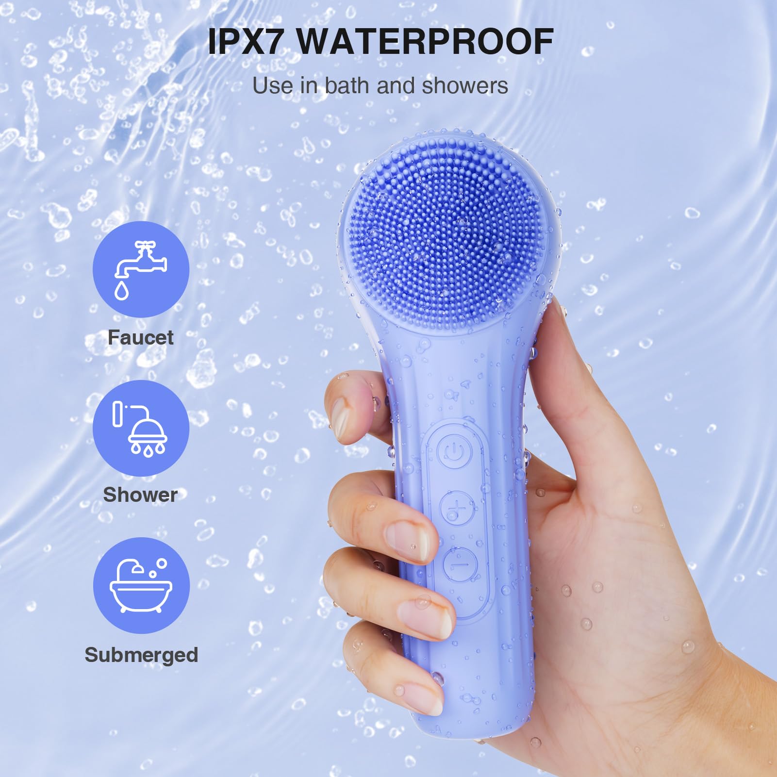 ERROWIN blue IPX7 waterproof design for shower-safe cleansing