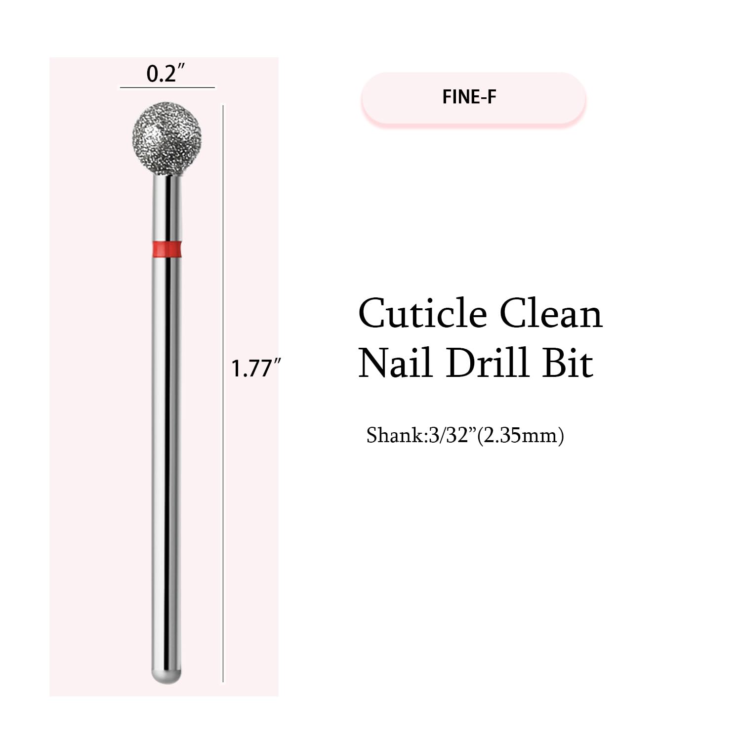 ERUIKA ball-cuticle-bit-3-32inch for targeted dead-skin removal around nails.