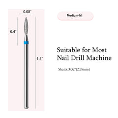 ERUIKA flame-shaped cuticle drill bit enhances nail shaping and cleanup