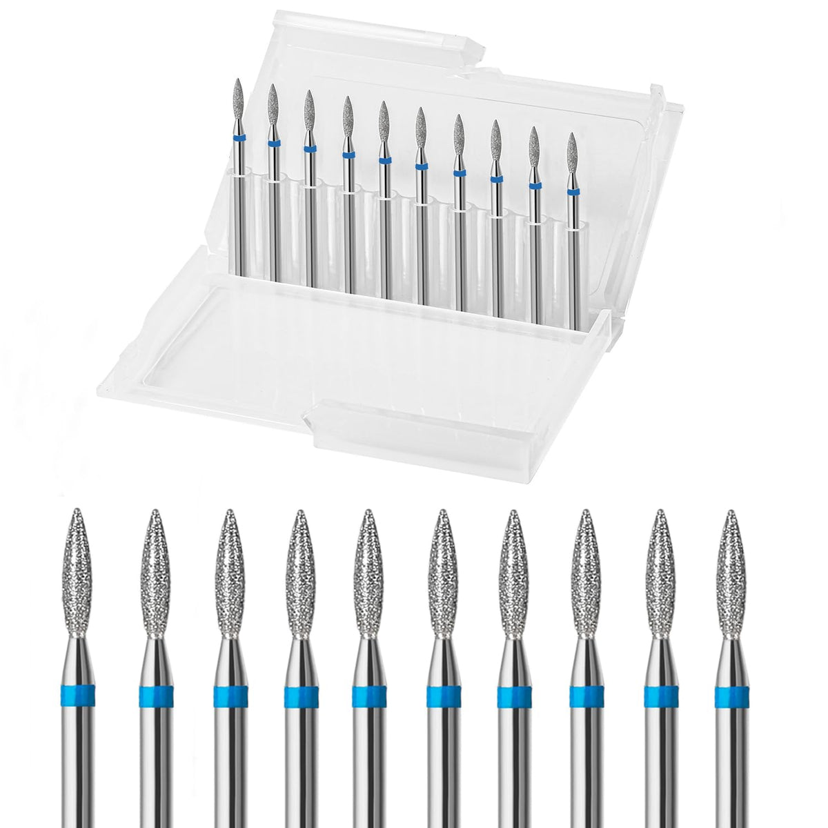 ERUIKA diamond flame cuticle bit set for precise cuticle work and dead-skin removal