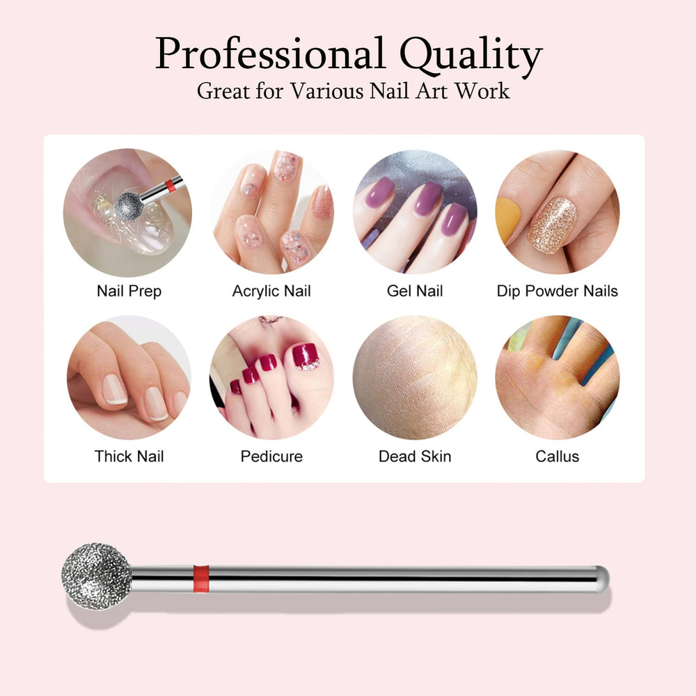 ERUIKA two-way rotation ball-bit for versatile manicure techniques.