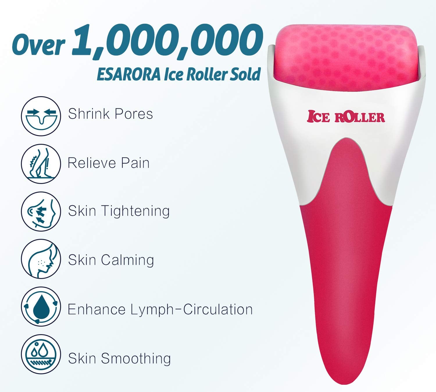 ESARORA Ice Roller targets the eye area to relieve fatigue and refresh tired eyes.